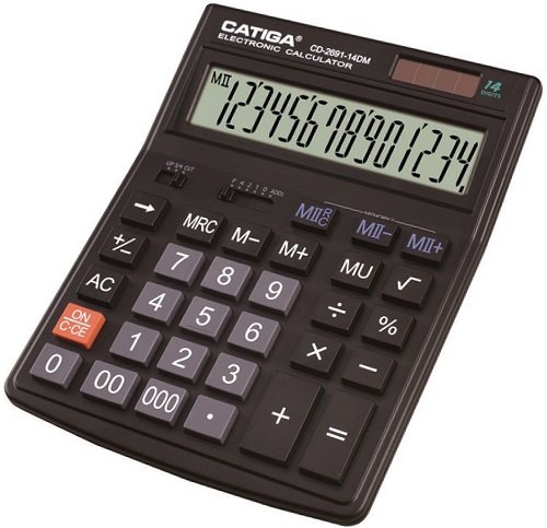 14 Digits Double Memory Calculator