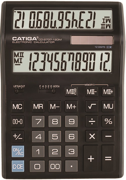 12 Digits Double Memory Calculator