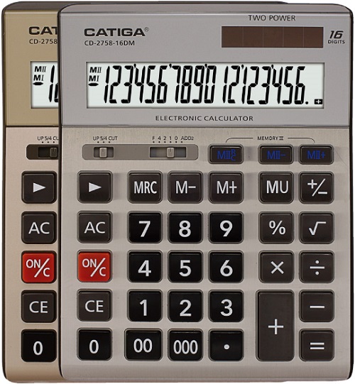 16 Digits Double Memory Calculator